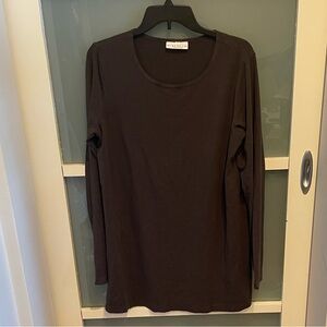 bryn Walker charcoal grey Long Sleeve Tee tunic top, M, EUC